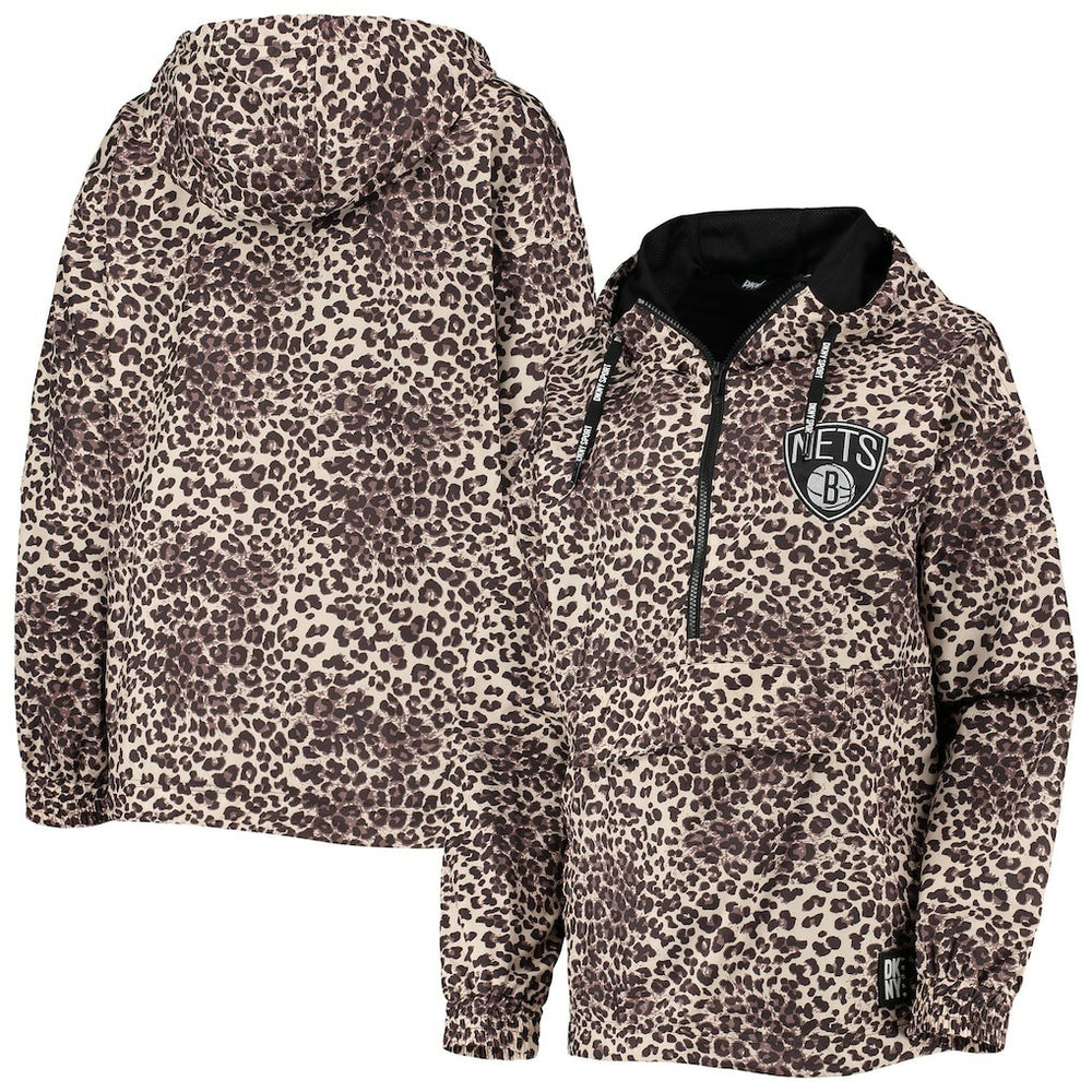 NBA Brooklyn Nets DKNY Sport Women's Gabriella Windbreaker Half-Zip Hoodie