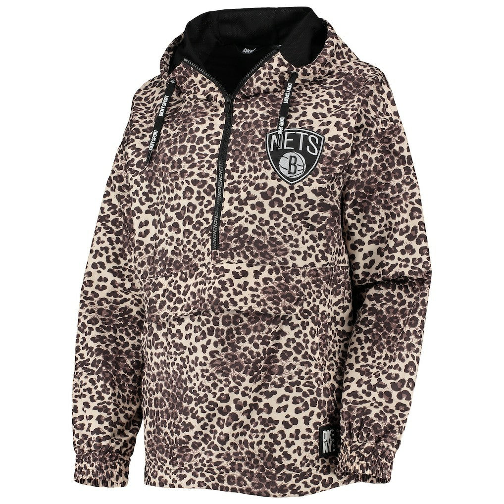 NBA Brooklyn Nets DKNY Sport Women's Gabriella Windbreaker Half-Zip Hoodie