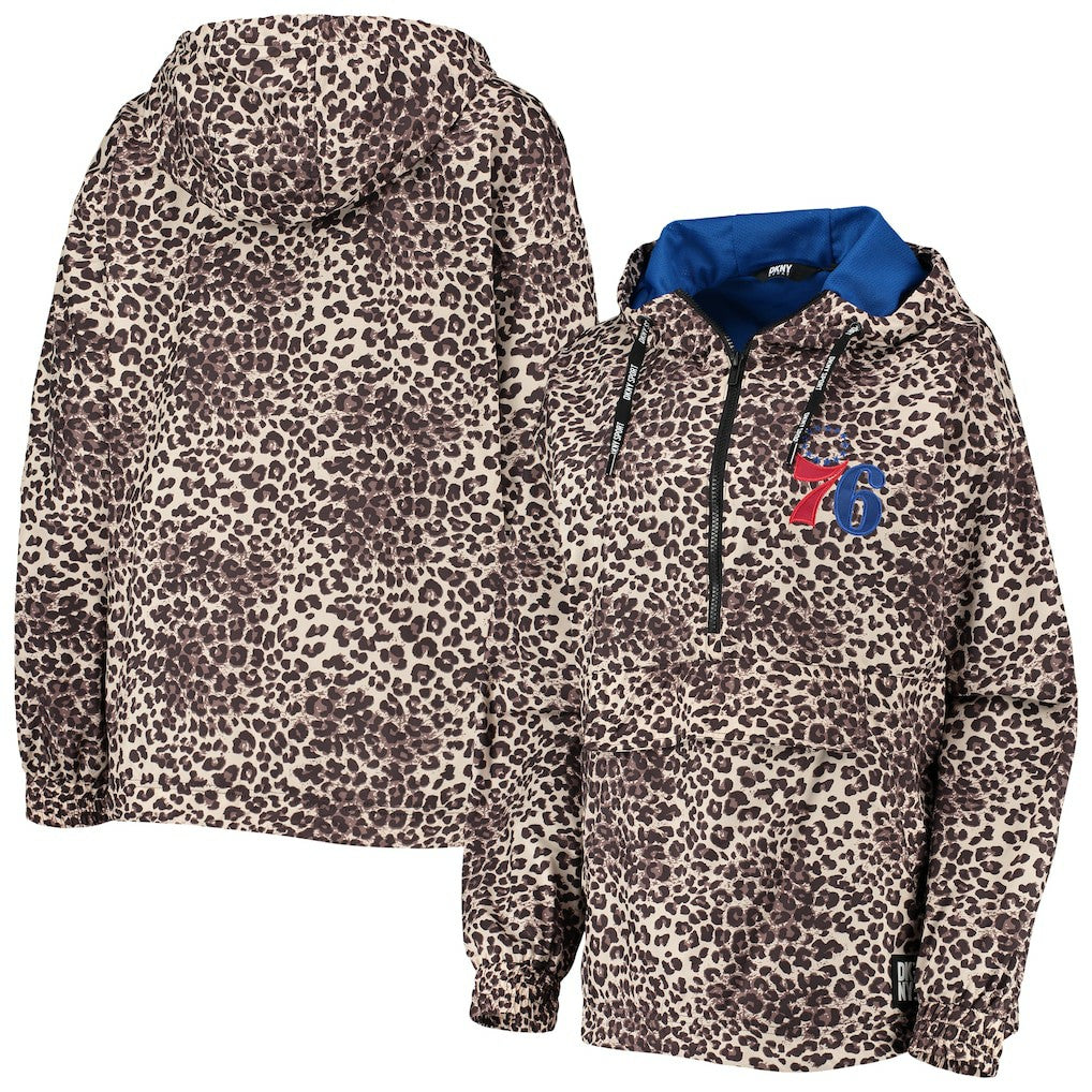 NBA Philadelphia 76ers DKNY Sport Women's Gabriella Windbreaker Half-Zip Hoodie