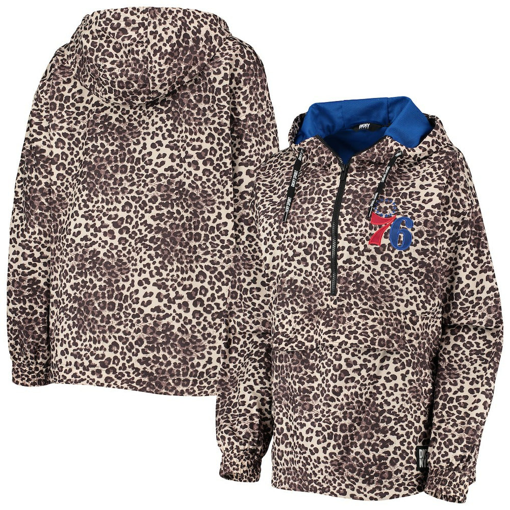 NBA Philadelphia 76ers DKNY Sport Women's Gabriella Windbreaker Half-Zip Hoodie