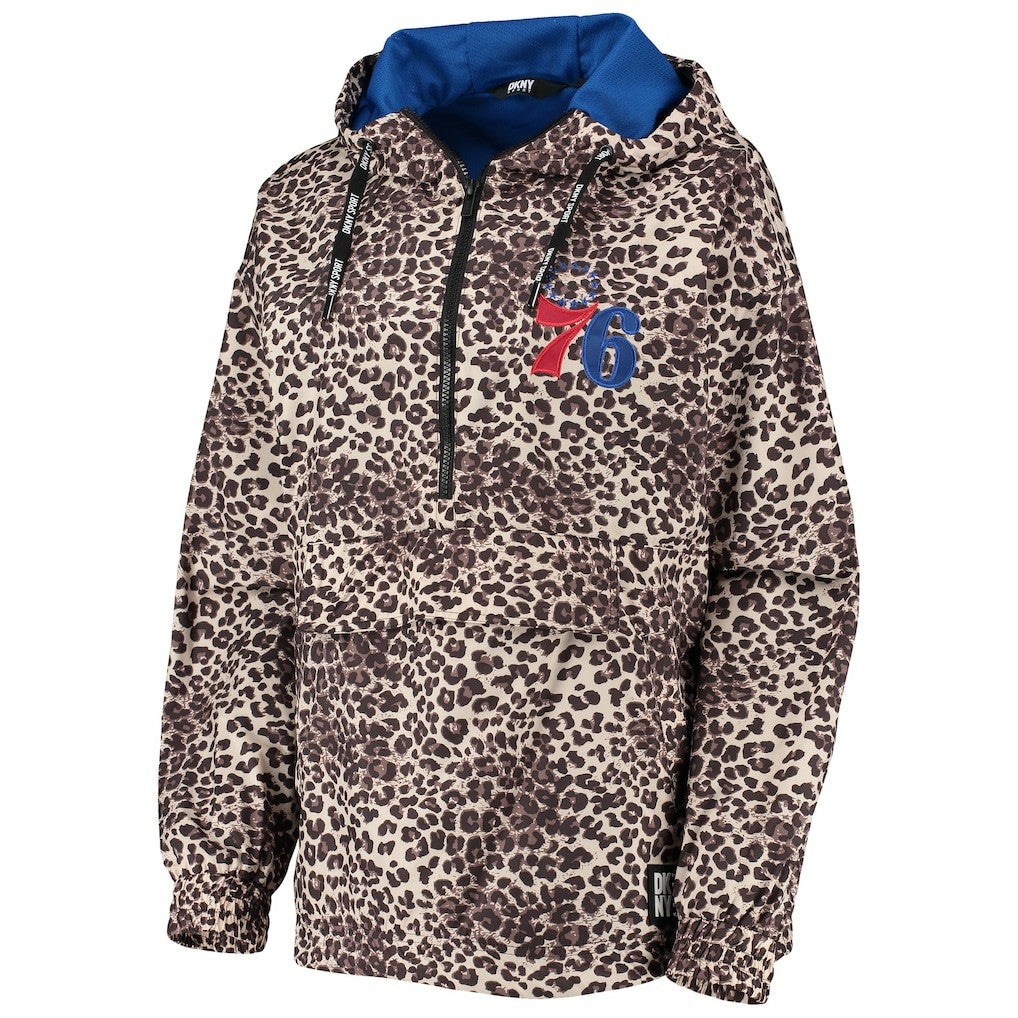 NBA Philadelphia 76ers DKNY Sport Women's Gabriella Windbreaker Half-Zip Hoodie