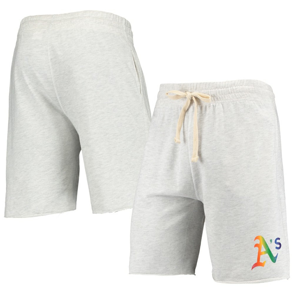 MLB Athletics Concepts Sport Mainstream Logo Terry Tri-Blend Shorts