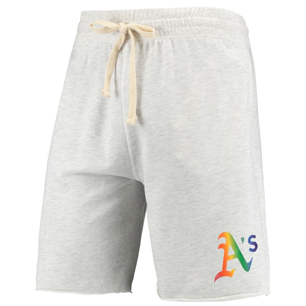 MLB Athletics Concepts Sport Mainstream Logo Terry Tri-Blend Shorts