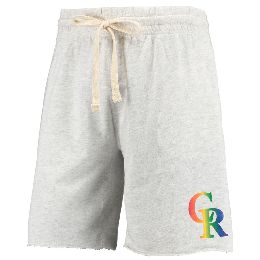 MLB Colorado Rockies Concepts Sport Mainstream Logo Terry Tri-Blend Shorts