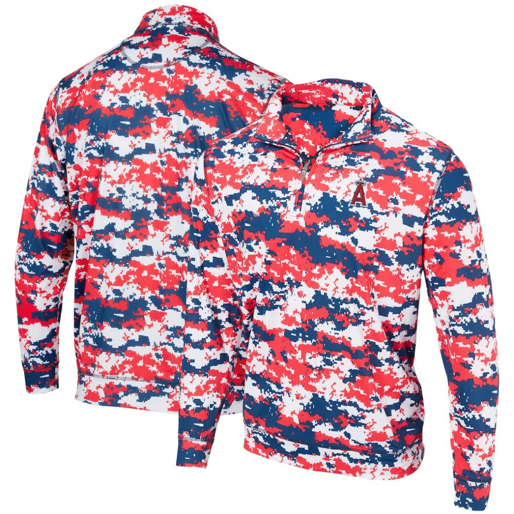 MLB Los Angeles Angels Digital Camo Performance Quarter-Zip Pullover Jacket