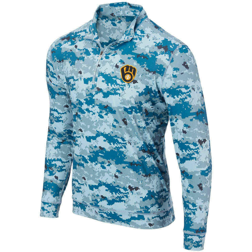 MLB Milwaukee Brewers Digital Camo Performance Quarter-Zip Pullover Jacket