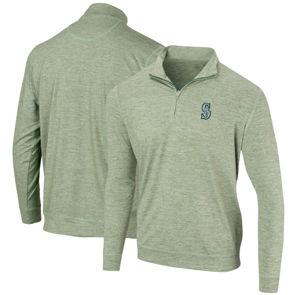 MLB Seattle Mariners Peached Marled Yarn Quarter-Zip Pullover Jacket