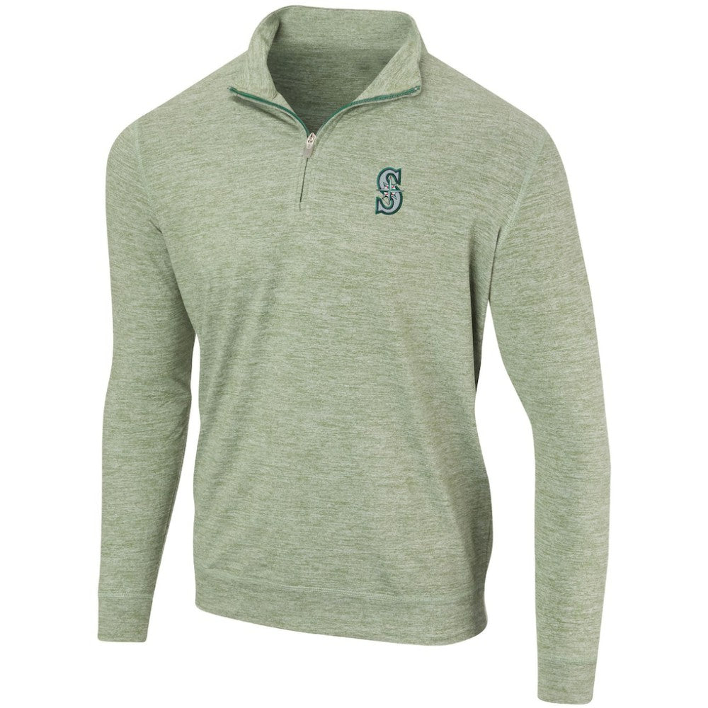 MLB Seattle Mariners Peached Marled Yarn Quarter-Zip Pullover Jacket
