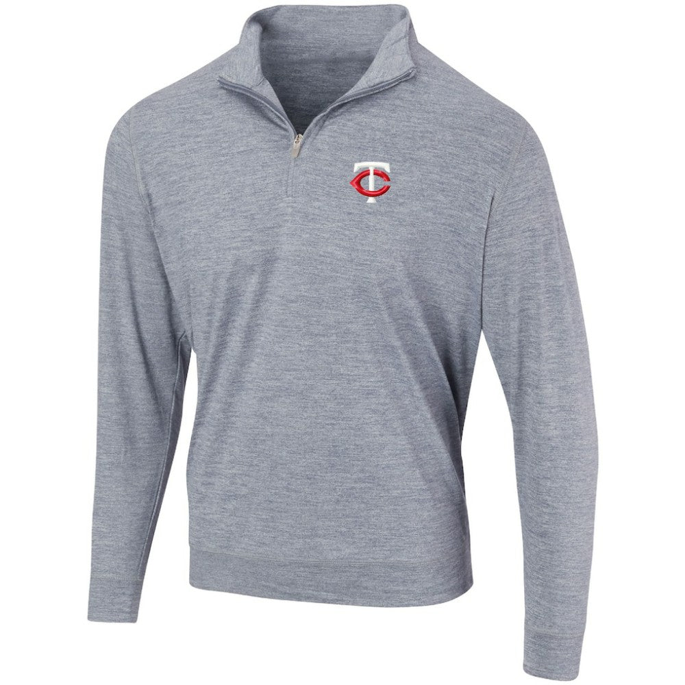 MLB Minnesota Twins Peached Marled Yarn Quarter-Zip Pullover Jacket