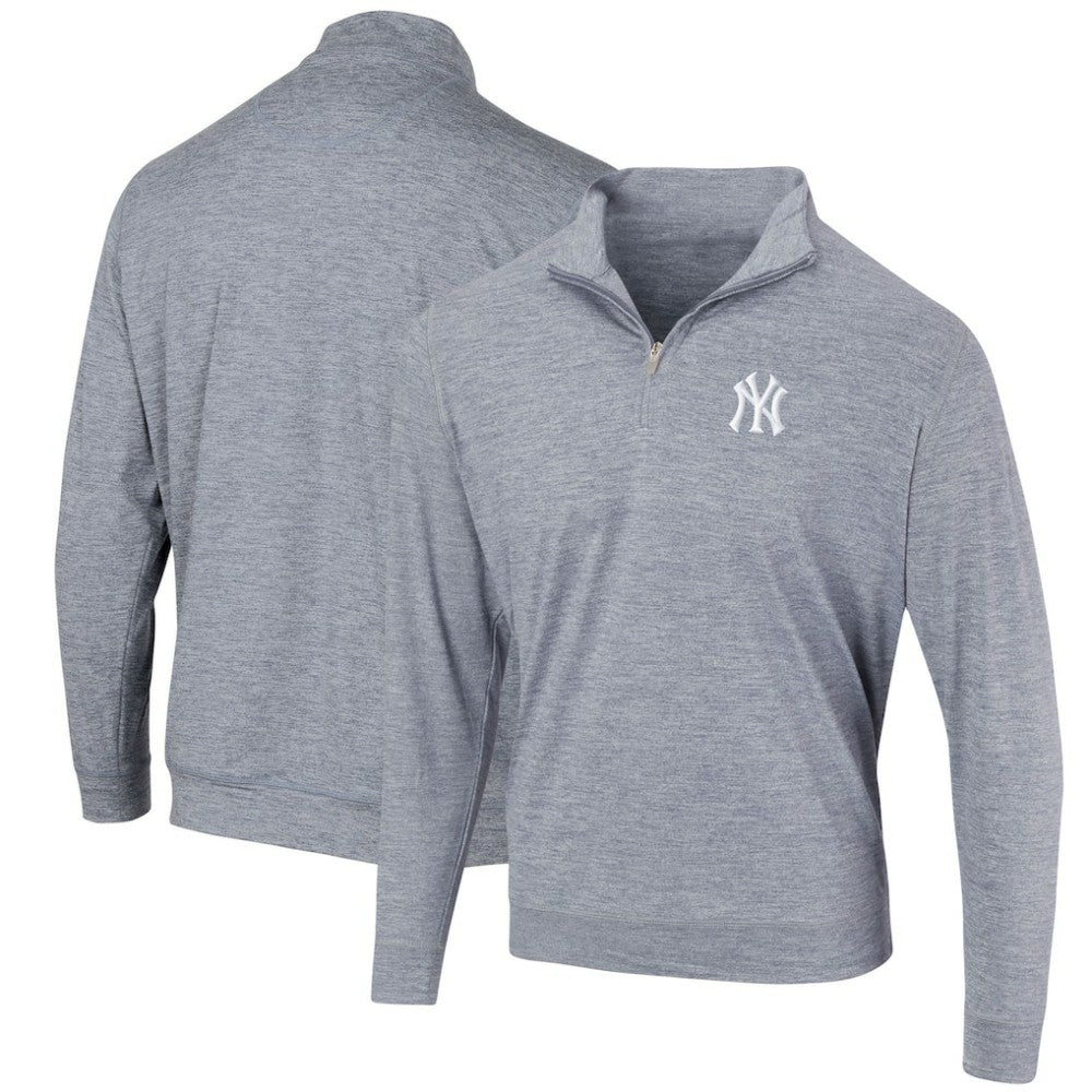 MLB New York Yankees Peached Marled Yarn Quarter-Zip Pullover Jacket