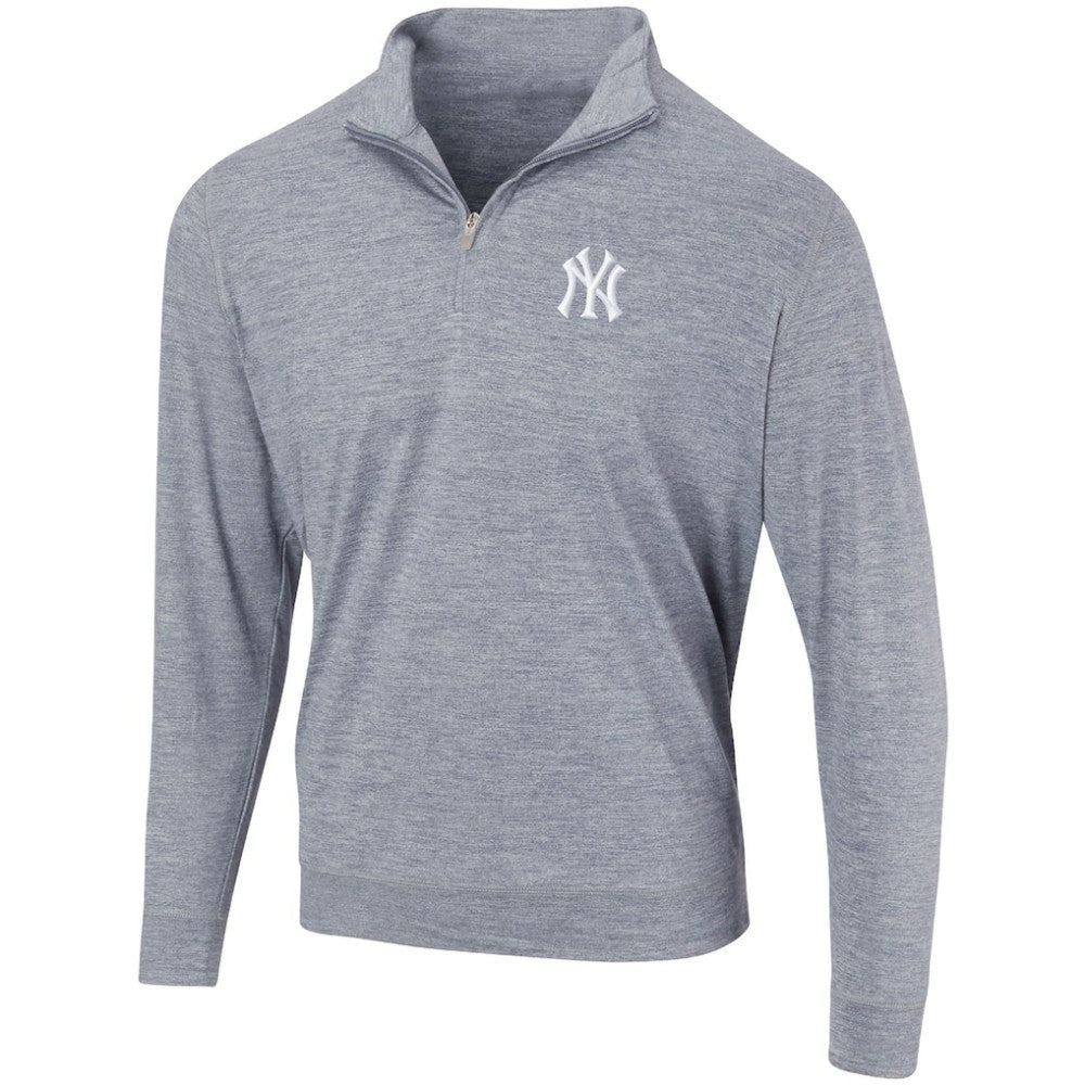 MLB New York Yankees Peached Marled Yarn Quarter-Zip Pullover Jacket