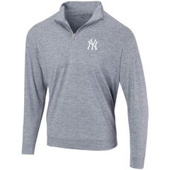 MLB New York Yankees Peached Marled Yarn Quarter-Zip Pullover Jacket