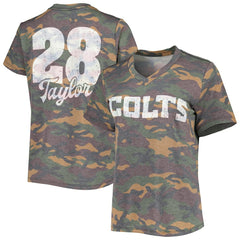 Jonathan Taylor  Majestic Threads Women's Name & Number V-Neck Tri-Blend T-Shirt - Indianapolis Colts