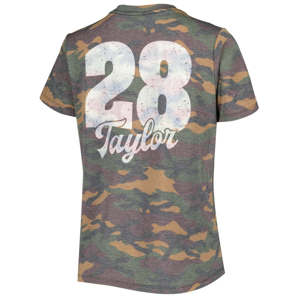 Jonathan Taylor  Majestic Threads Women's Name & Number V-Neck Tri-Blend T-Shirt - Indianapolis Colts