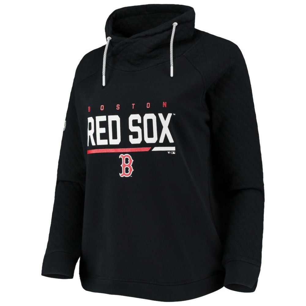 MLB Boston Red Sox Levelwear Women's Vega Funnel Neck Raglan Pullover Sweatshirt