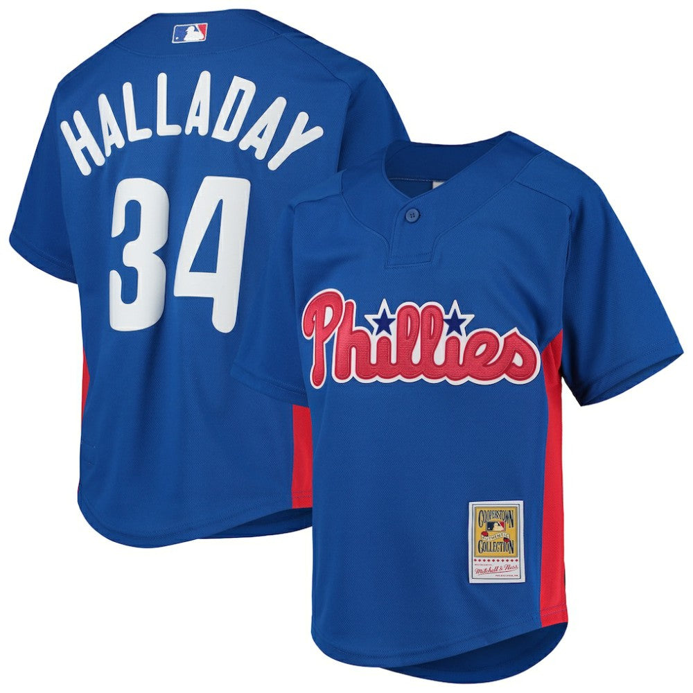 MLB Roy Halladay Philadelphia Phillies Mitchell & Ness Youth Cooperstown Collection Mesh Batting Practice Jersey