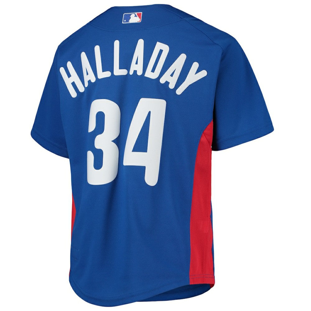 MLB Roy Halladay Philadelphia Phillies Mitchell & Ness Youth Cooperstown Collection Mesh Batting Practice Jersey