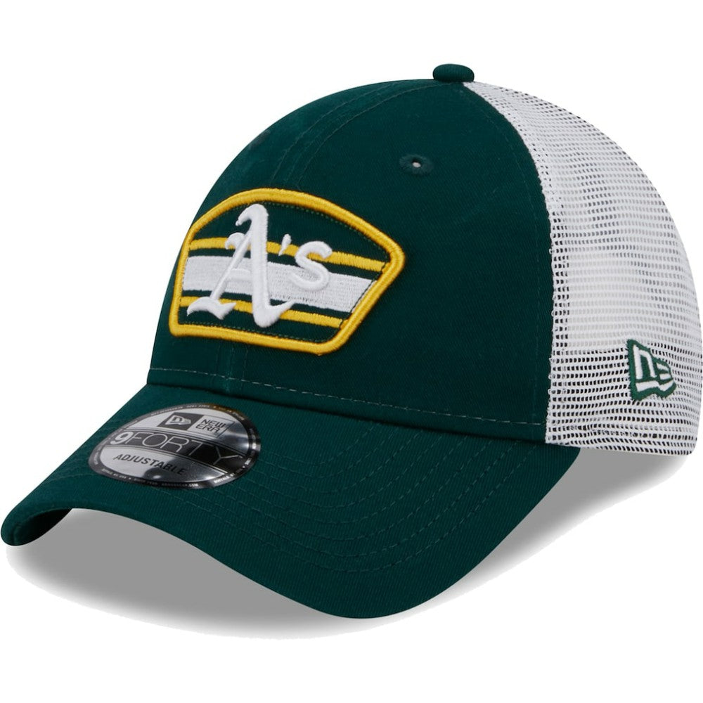 MLB Athletics New Era Logo Patch 9FORTY Trucker Snapback Hat