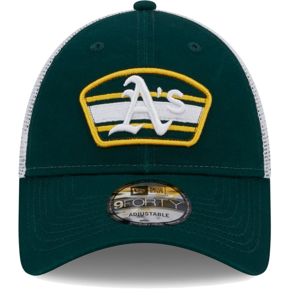 MLB Athletics New Era Logo Patch 9FORTY Trucker Snapback Hat