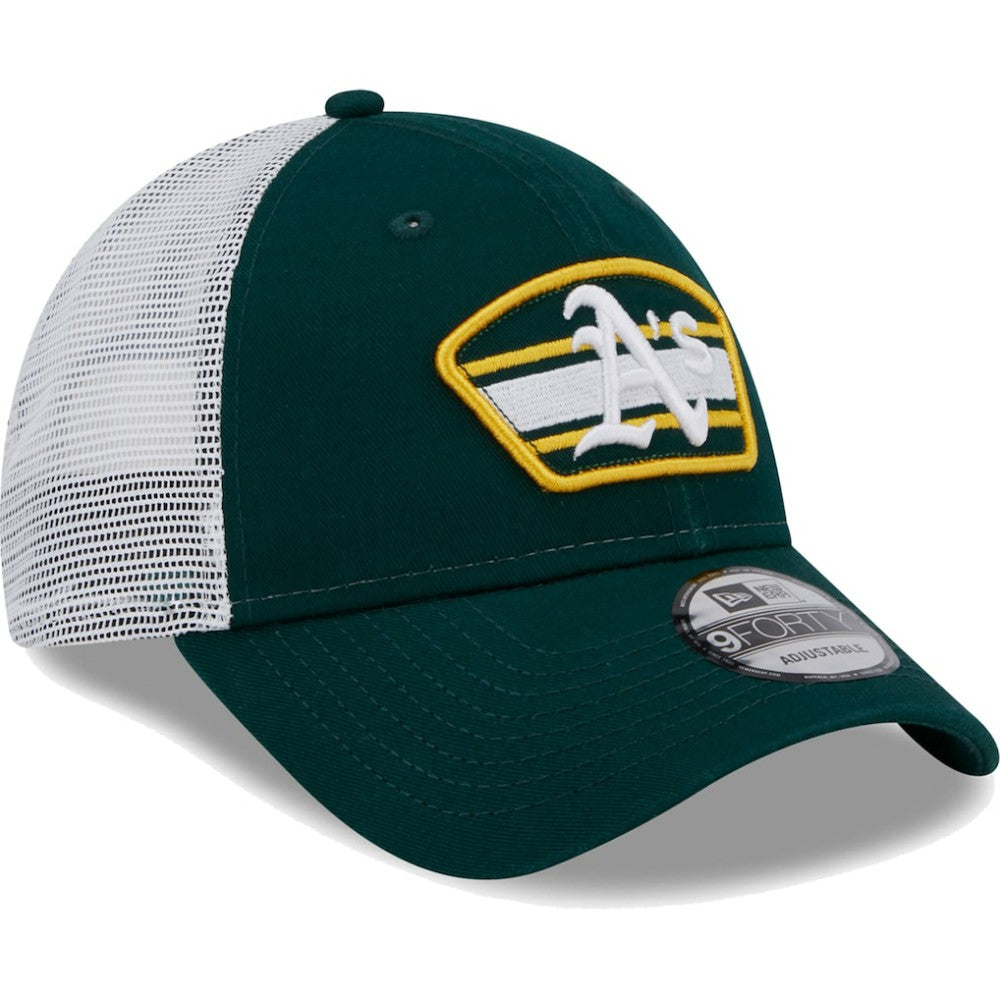 MLB Athletics New Era Logo Patch 9FORTY Trucker Snapback Hat