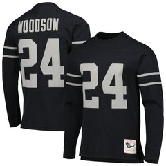 Charles Woodson Oakland Raiders Retired Player Name & Number Long Sleeve Top - Las Vegas Raiders