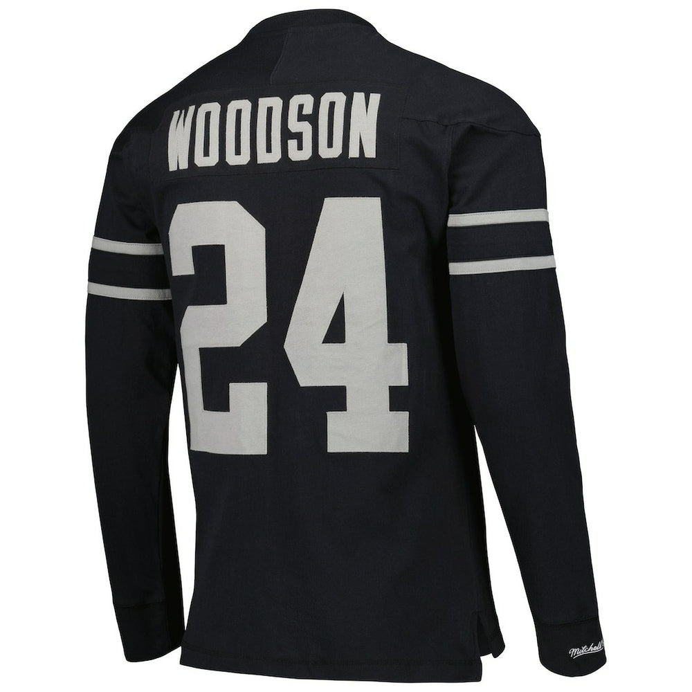 Charles Woodson Oakland Raiders Retired Player Name & Number Long Sleeve Top - Las Vegas Raiders