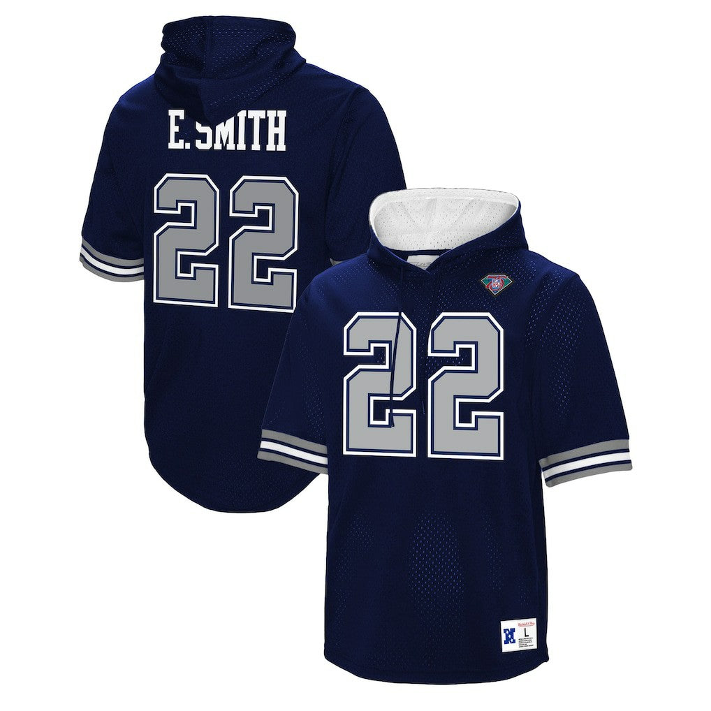 Emmitt Smith  Retired Player Mesh Name & Number Hoodie T-Shirt - Dallas Cowboys
