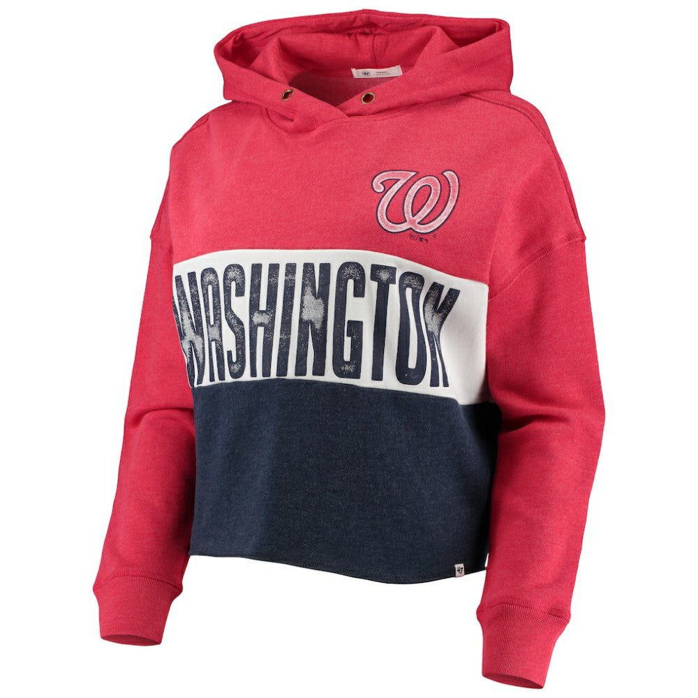 MLB Washington Nationals '47 Women's Lizzy Cropped Pullover Hoodie