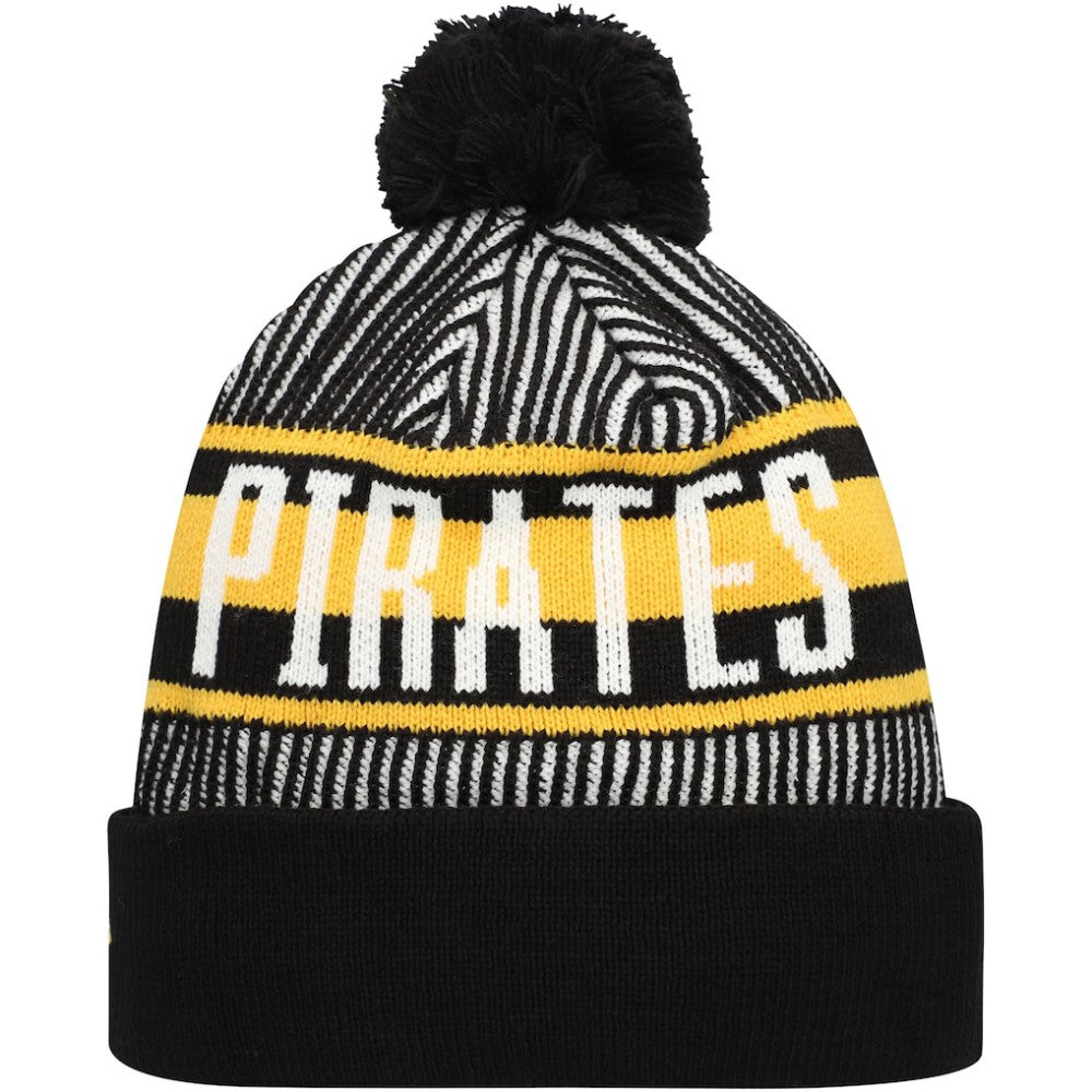 MLB Pittsburgh Pirates New Era Striped Cuffed Knit Hat with Pom
