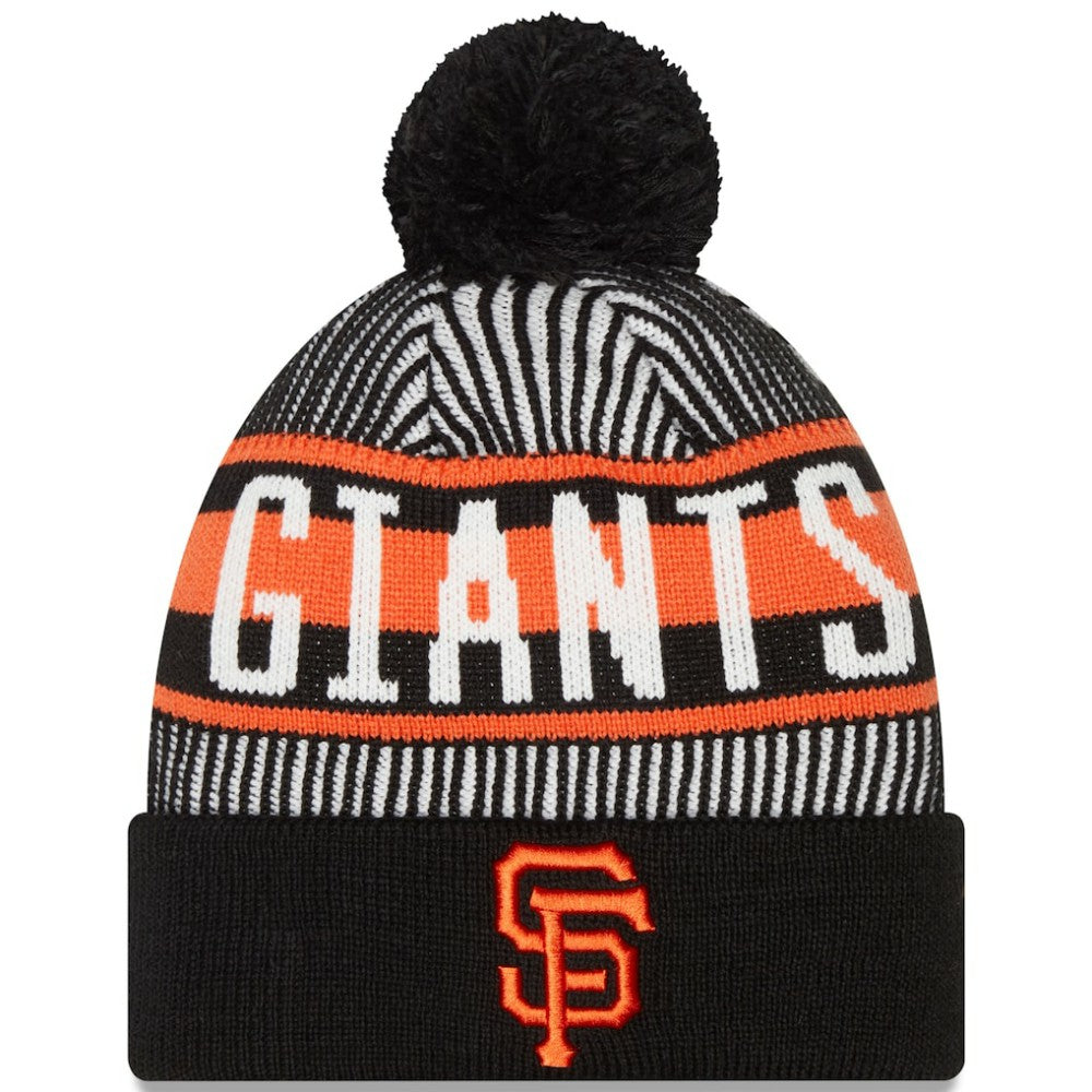 MLB San Francisco Giants New Era Striped Cuffed Knit Hat with Pom
