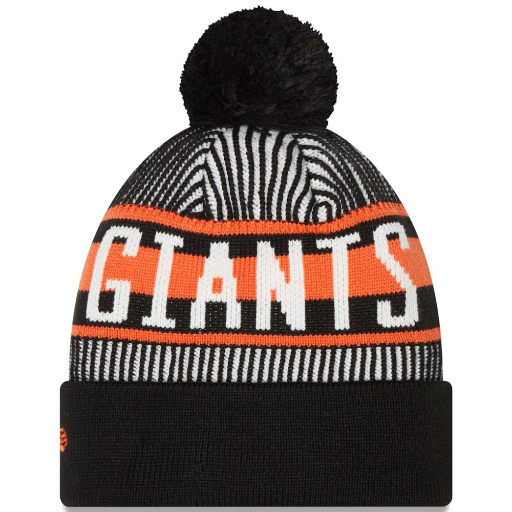MLB San Francisco Giants New Era Striped Cuffed Knit Hat with Pom