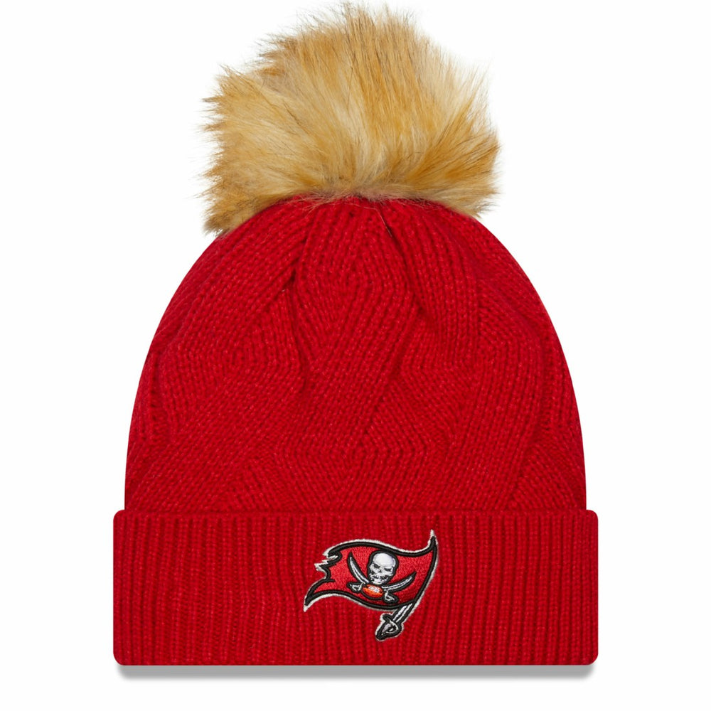 Women's Snowy Cuffed Knit Hat with Pom - Tampa Bay Buccaneers