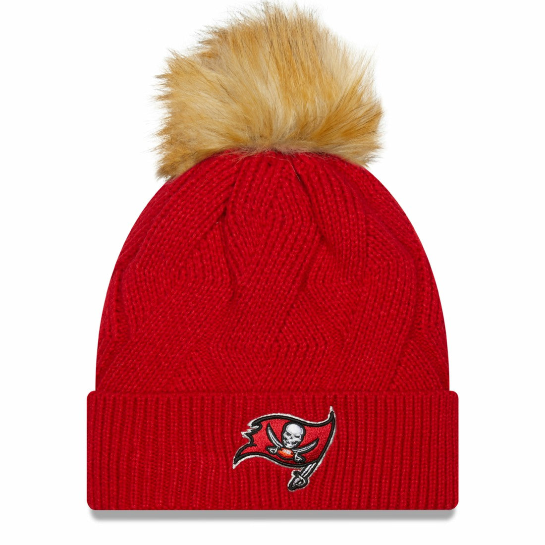 Women's Snowy Cuffed Knit Hat with Pom - Tampa Bay Buccaneers