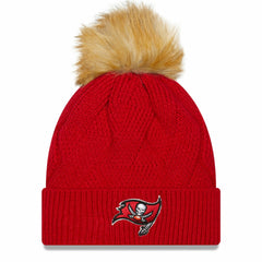 Women's Snowy Cuffed Knit Hat with Pom - Tampa Bay Buccaneers