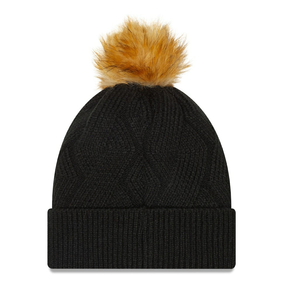 Women's Snowy Cuffed Knit Hat with Pom - Las Vegas Raiders