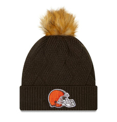 Women's Snowy Cuffed Knit Hat with Pom - Cleveland Browns