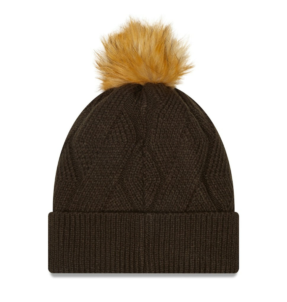 Women's Snowy Cuffed Knit Hat with Pom - Cleveland Browns