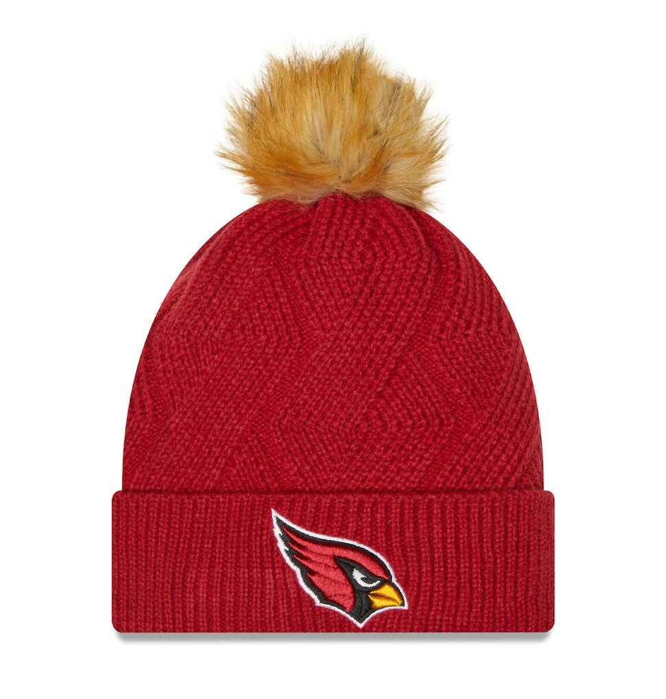 Women's Snowy Cuffed Knit Hat with Pom - Arizona Cardinals
