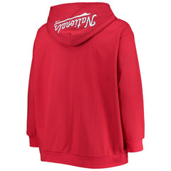 MLB Washington Nationals Women's Plus Size Lace-Up V-Neck Pullover Hoodie