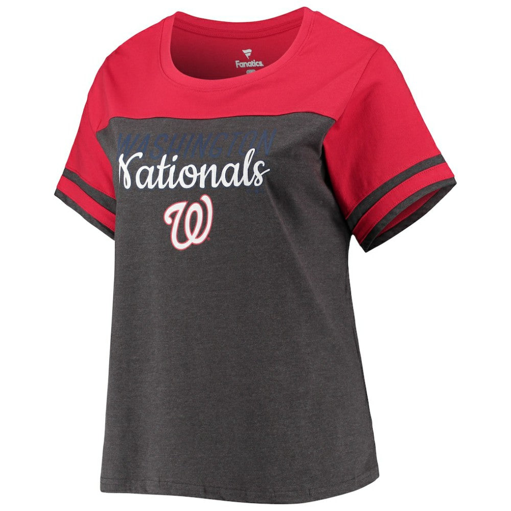 MLB Washington Nationals Women's Plus Size Colorblock T-Shirt