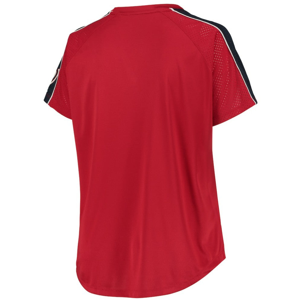 MLB Washington Nationals Women's Plus Size Diva Notch Neck Raglan T-Shirt