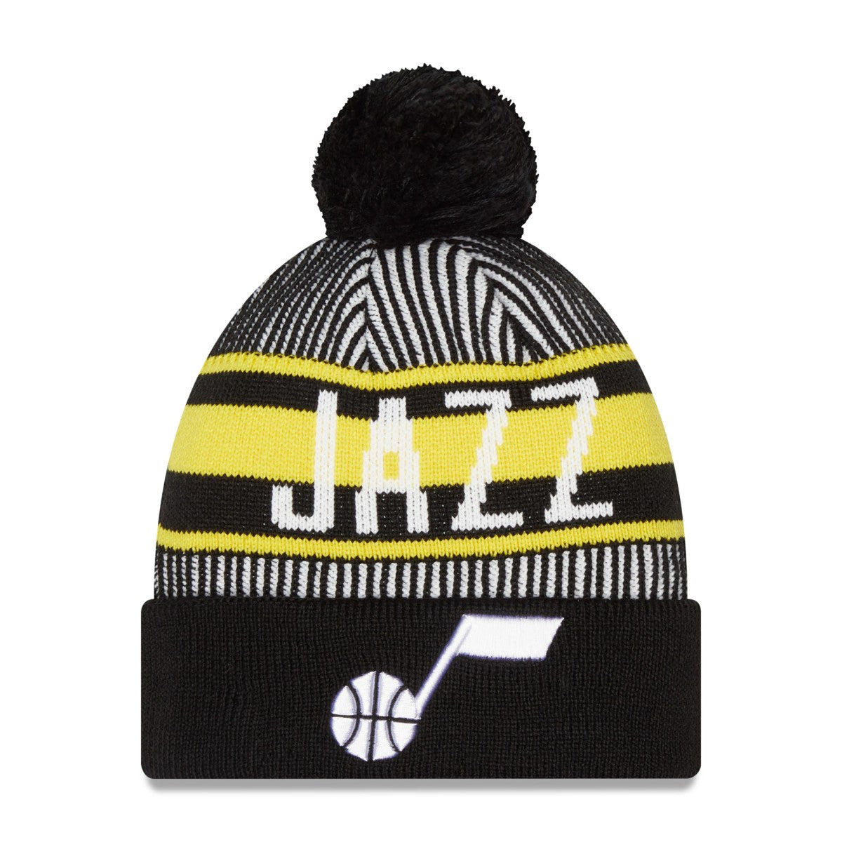NBA Utah Jazz Striped Cuffed Pom Knit Hat