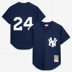 MLB Rickey Henderson New York Yankees Mitchell & Ness Cooperstown Collection Mesh Batting Practice Button-Up Jersey
