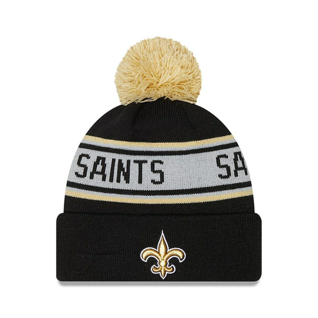 Preschool Repeat Cuffed Knit Hat with Pom - New Orleans Saints