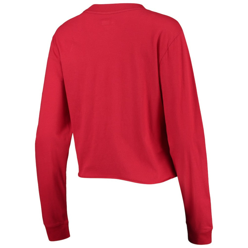 MLB Washington Nationals New Era Women's Baby Jersey Cropped Long Sleeve T-Shirt