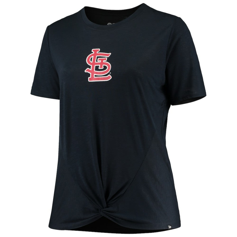 MLB St. Louis Cardinals New Era Women's Plus Size 2-Hit Front Knot T-Shirt