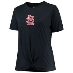 MLB St. Louis Cardinals New Era Women's Plus Size 2-Hit Front Knot T-Shirt