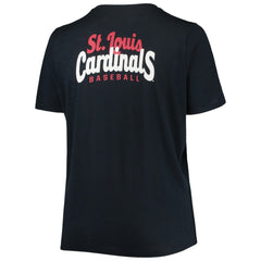 MLB St. Louis Cardinals New Era Women's Plus Size 2-Hit Front Knot T-Shirt
