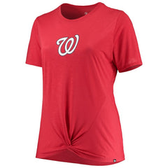 MLB Washington Nationals New Era Women's Plus Size 2-Hit Front Knot T-Shirt