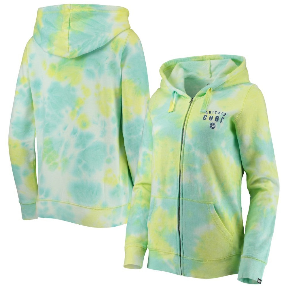 MLB Chicago Cubs New Era Women's Tie-Dye Full-Zip Hoodie